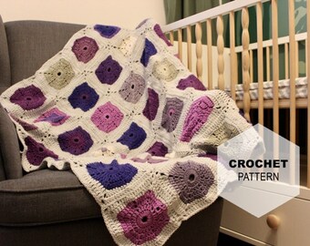 Haakpatroon oma vierkante babydeken met wilde bloemen (pdf-download)