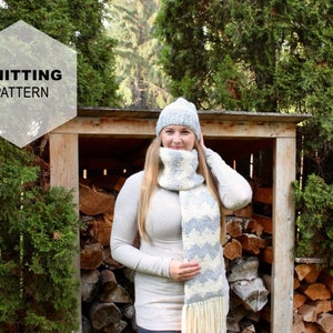 KNIT PATTERN Fair Isle Scarf | Long Scarf Pattern | Bulky Scarf Pattern | Fair Isle Scarf Pattern | Instant PDF Download