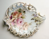 Antique Meissen Porcelain Plate Dish, 18th Century Meissen Acanthus Leaves Dish Gold Gilt