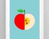 Küche-Print, Mitte Jahrhundert moderne, skandinavische Print, Küche Dekor, Apple Print Retro Poster, Küche Wandkunst (R006)