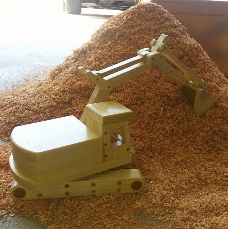 Wood Toy Plan Excavator Etsy