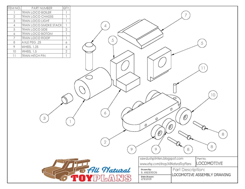 Wood Toy Plan Small Vehicle: Train - Etsy
