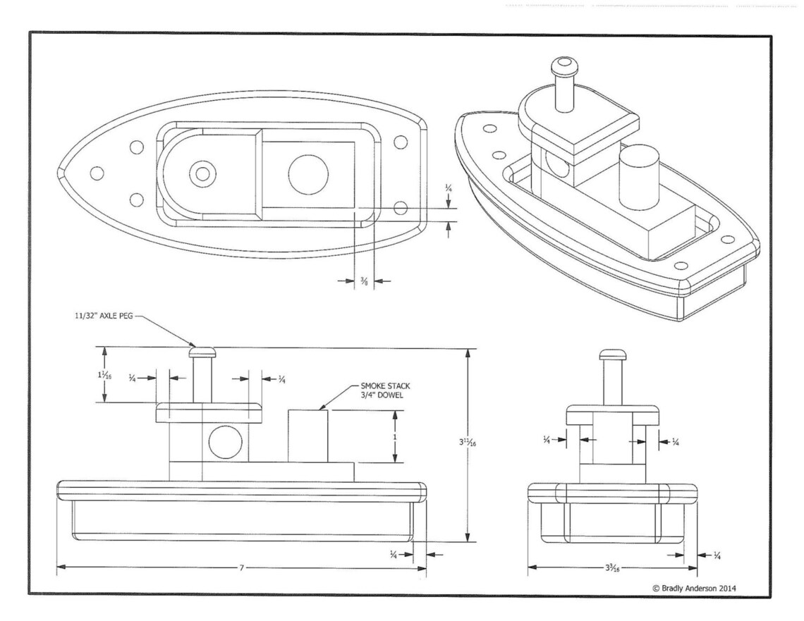 Wood Toy Plan Tug Boat Plan Etsy
