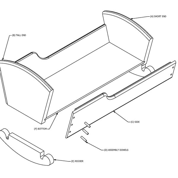 Wood Toy Plan - Doll Cradle