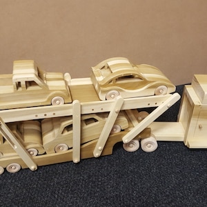 Wood Toy Plan - Car Carrier with Cars
