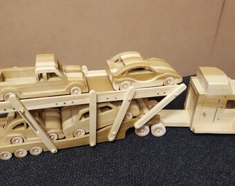 Wood Toy Plan - Car Carrier with Cars