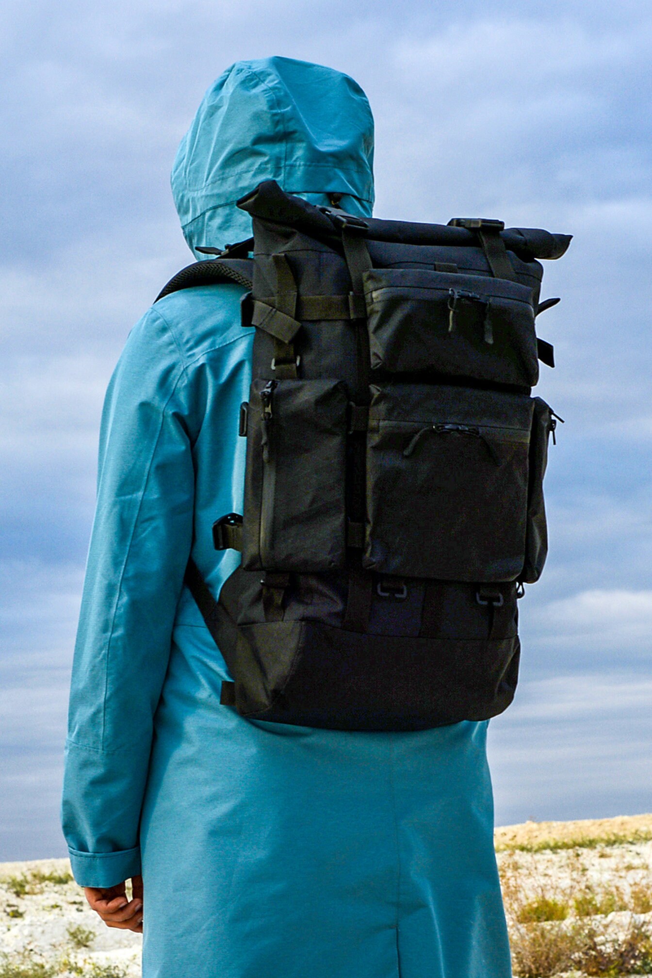 Black cyberpunk backpack Steampunk bag Tactical rucksack Etsy