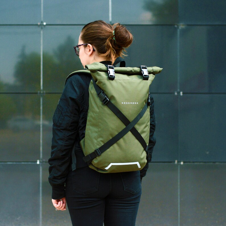 Roll top laptop backpack Travel rucksack Carry on bag Outdoor backpack camping Dslr backpack photographer Military backpack camo