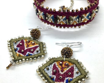Embroidered Kilim Earrings