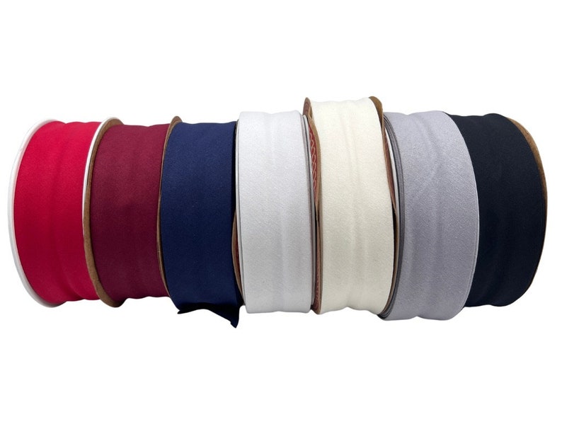 25 m Schrägband Baumwolle 40 mm gefalzt Einfassband Farben wählbar Bild 2