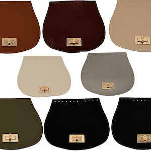 PU Leder Taschenklappe 16×14,5cm mit Drehverschluss – Für Häkel-, Makramee-DIY