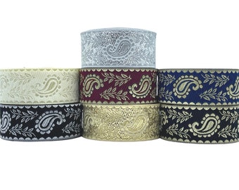 10 m Borte Gewebt Webband Paisley-Boteh 33 mm Breit