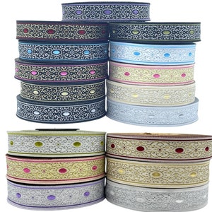 10m Borte Jacquard Borte Ellipse 16mm Breit