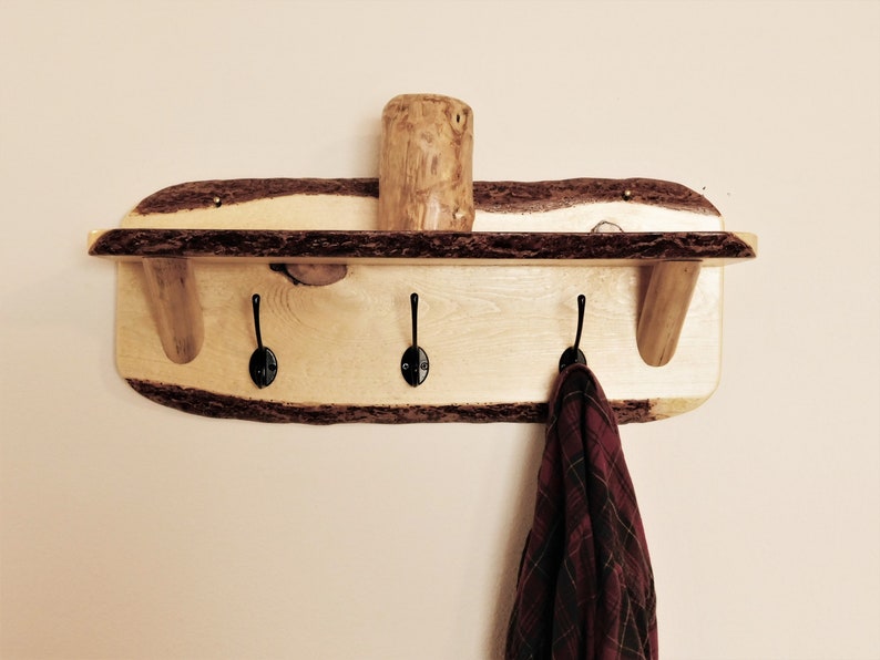 Log Coat Rack Log Towel Rack Wood Hat Rack Rustic Lodge Etsy