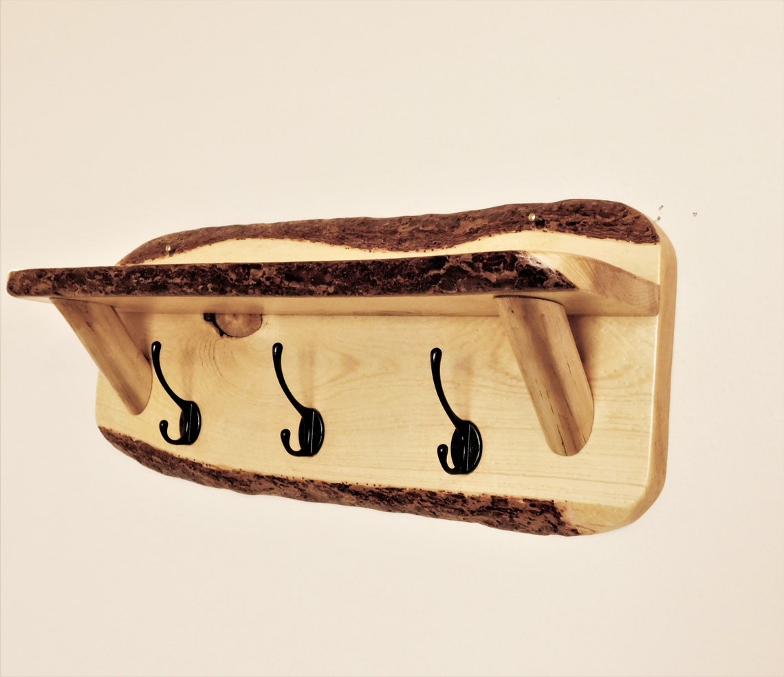 Log Coat Rack Log Towel Rack Wood Hat Rack Rustic Lodge Etsy