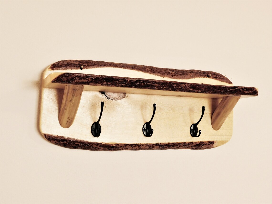 Log Coat Rack Log Towel Rack Wood Hat Rack Rustic Lodge Etsy