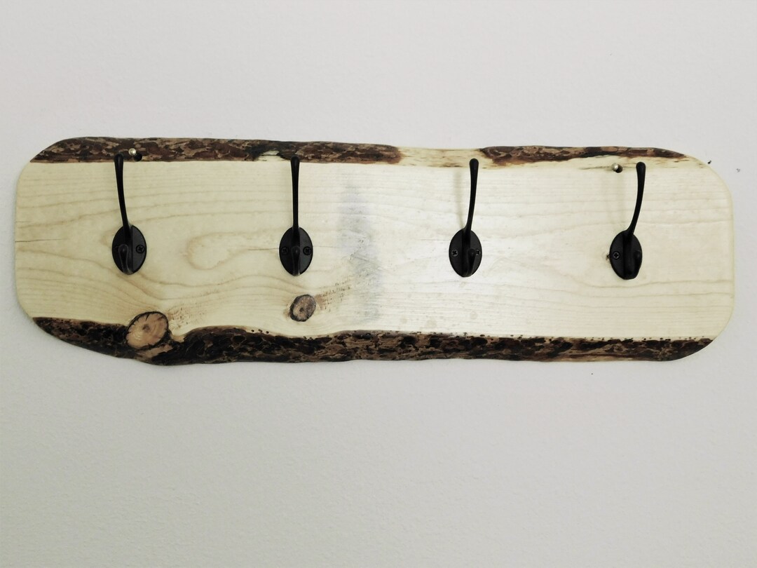 Log Coat Rack Log Towel Rack Wood Hat Rack Rustic Lodge Etsy