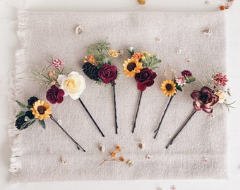 sunflower hair pins