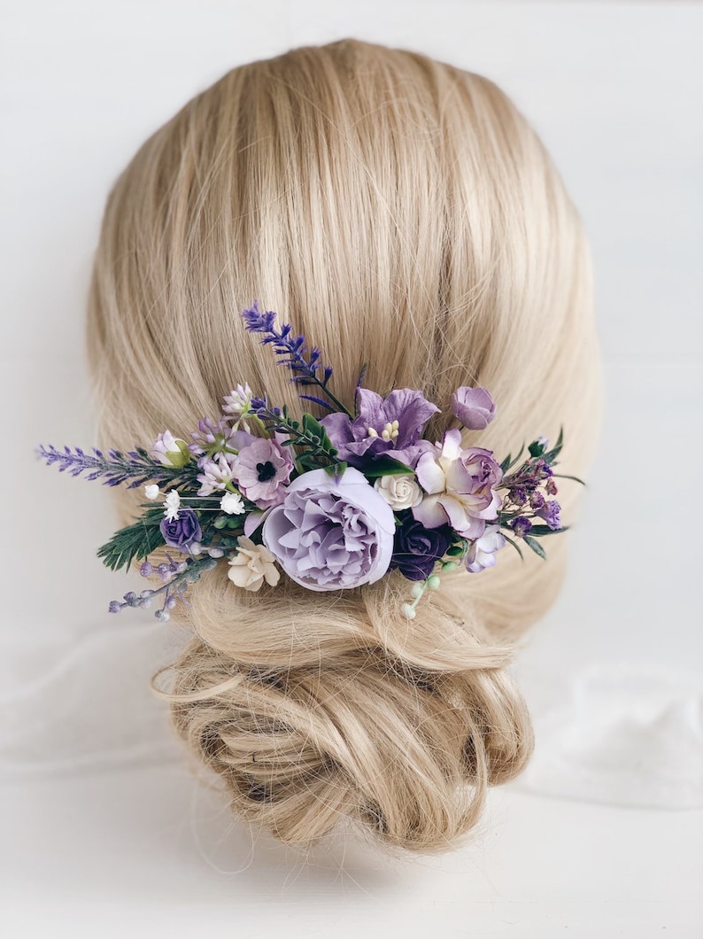 Purple Wedding Hair Pieces Wavy Haircut