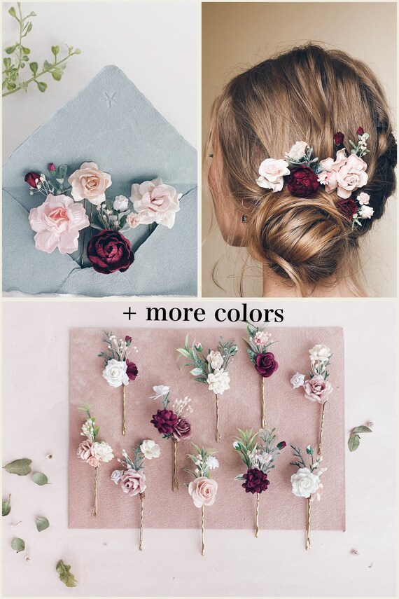 Flower Hair Pins Wedding Flower Hair Clip Wedding Hair Etsy