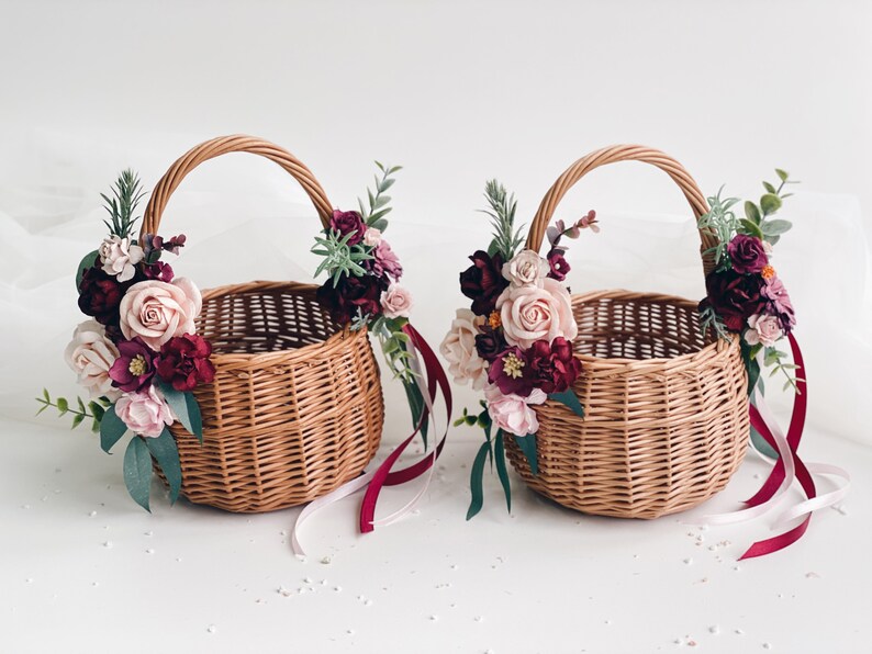 Flower girl basket Willow girl Basket flower girl basket Etsy