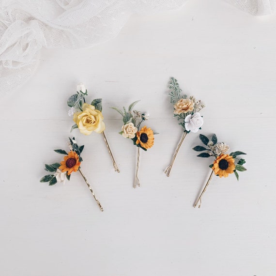 sunflower hair pins