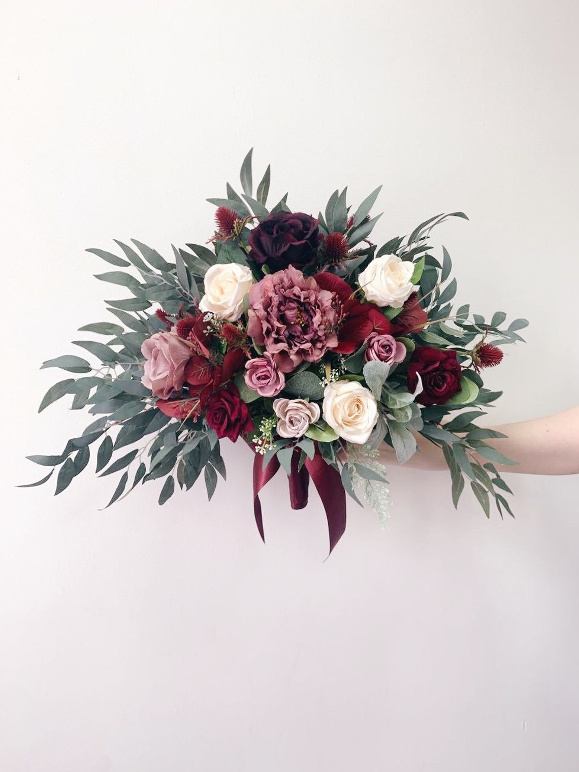 Wedding bouquet bridal bouquet burgundy Dusty rose Bridal Etsy