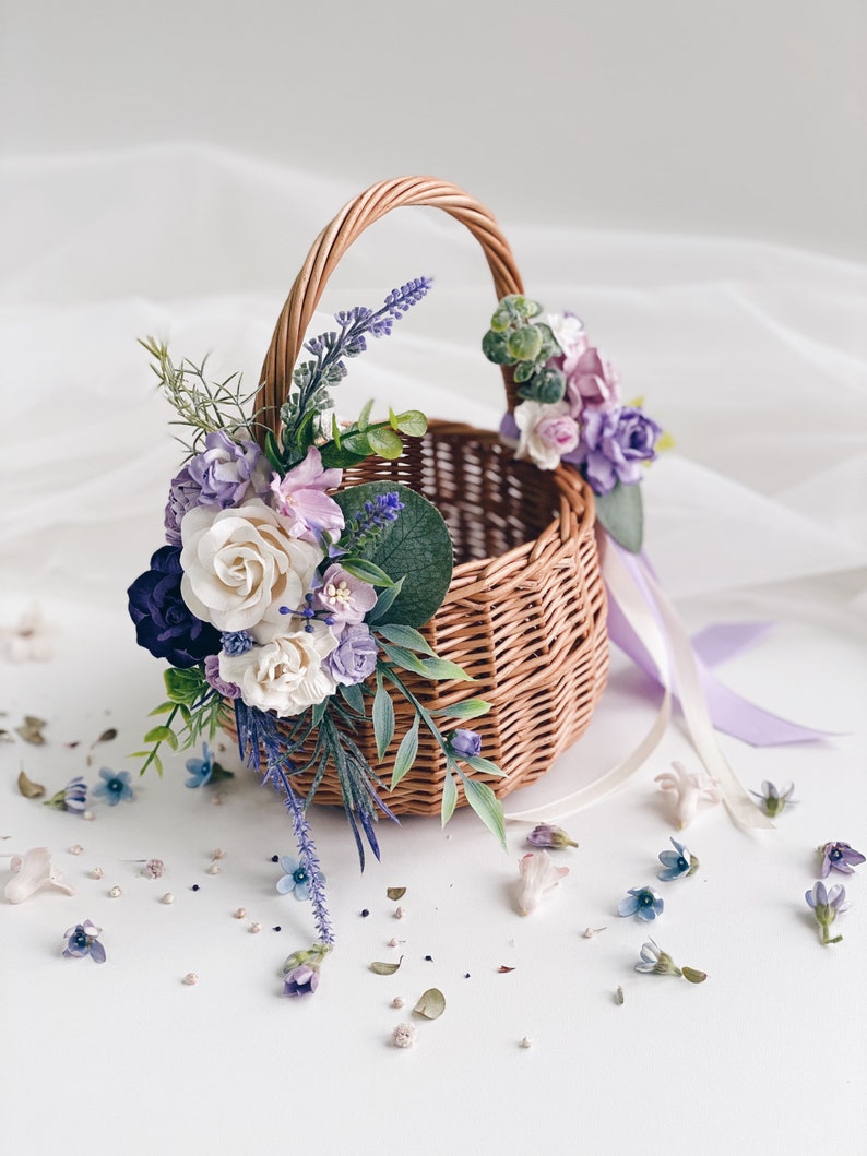 Flower girl basket Rustic flower girl basket Willow girl Etsy