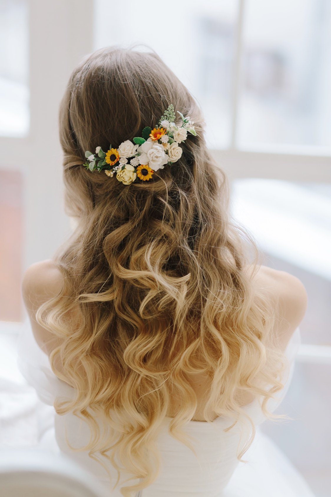 Sunflower headpiece wedding Sunflower bridal hair piece Etsy