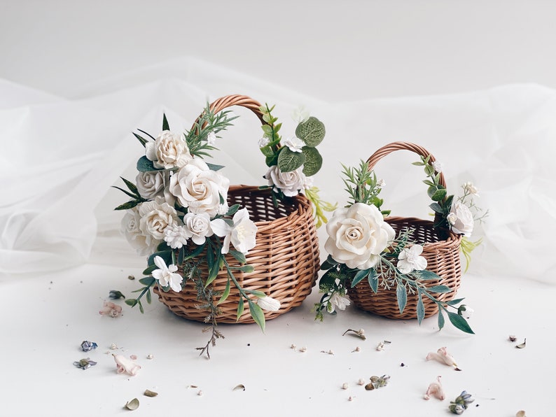 Flower girl basket Willow girl Basket flower girl basket Etsy