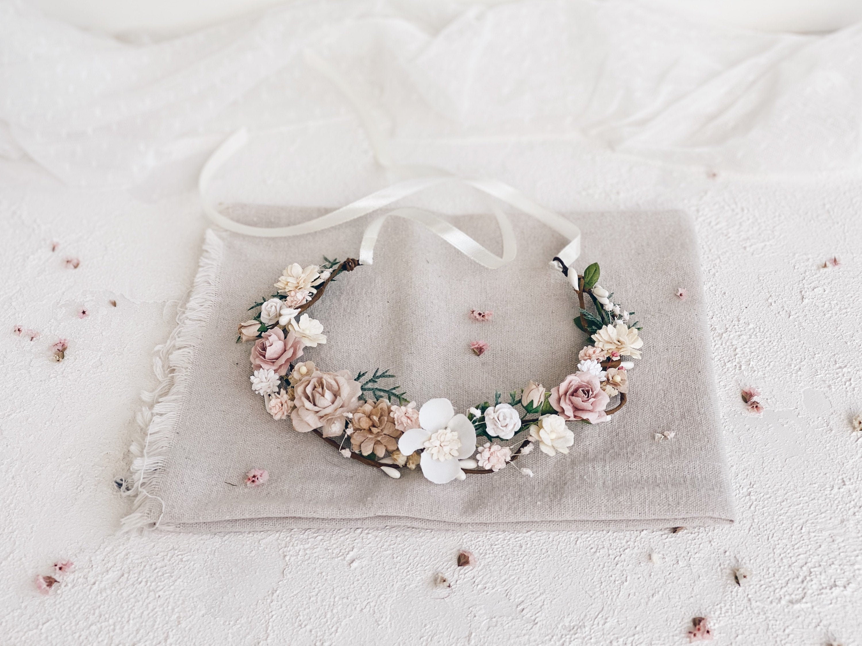 Flower girl crown Set of flower crowns Wedding flower crown Etsy