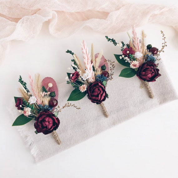 Fall Boutonniere Rustic Groomsman Boutonniere Autumn Winter Etsy