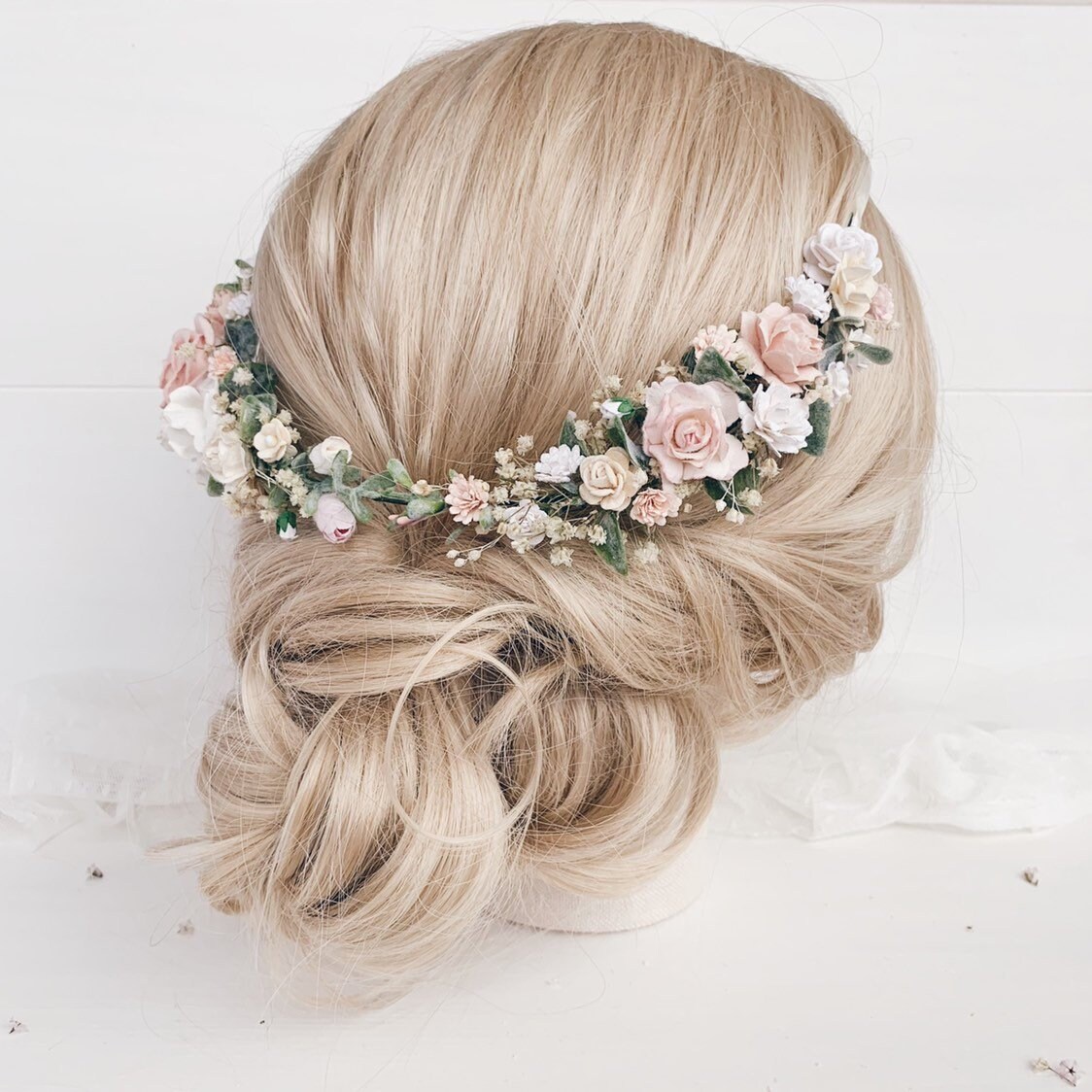 Flower Crown Flower Girl Crown Wedding Flower Crown Blush Etsy