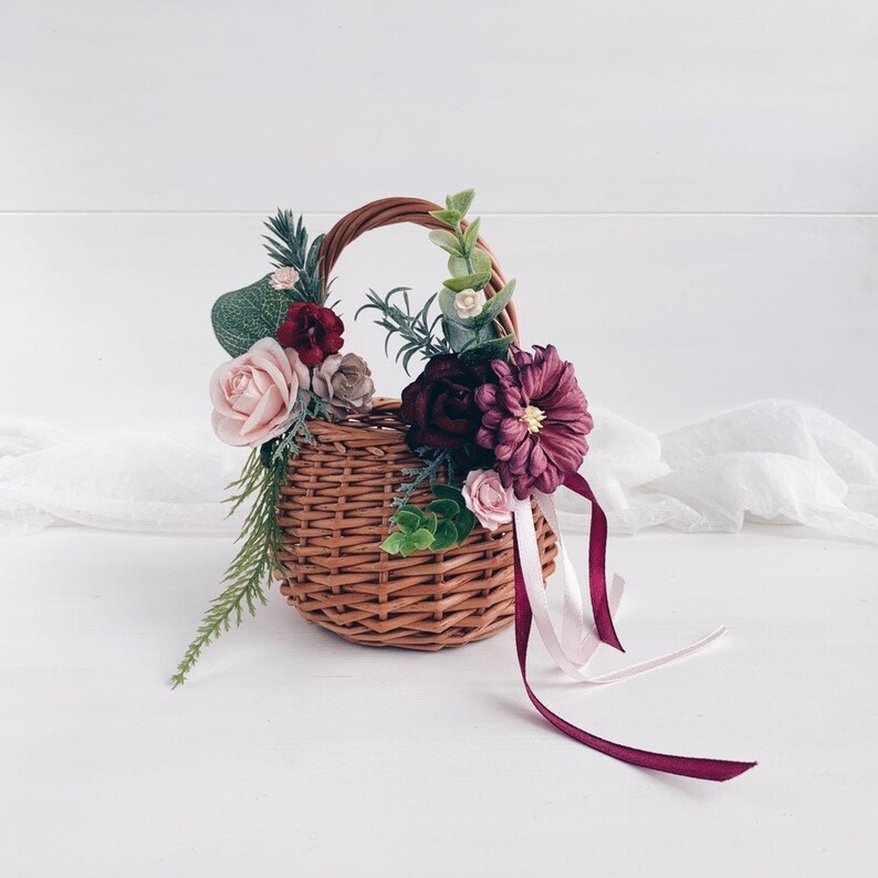 Flower girl basket Willow girl Basket flower girl basket Etsy