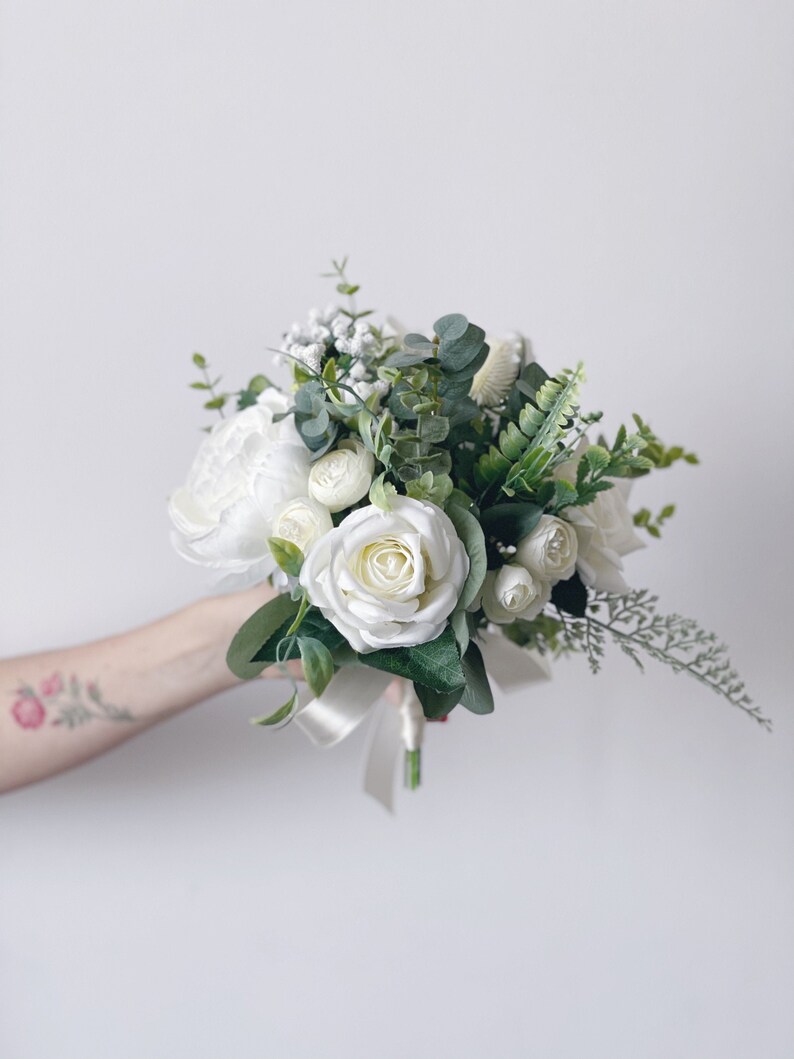 Wedding Flowers Bridesmaids White Peony Bouquet Wedding Bouquet Silk Flower Bouquet Eucalyptus Wedding Bouquet White Bridal Bouquet Accessories Bouquets Corsages Ugaurbanag Com