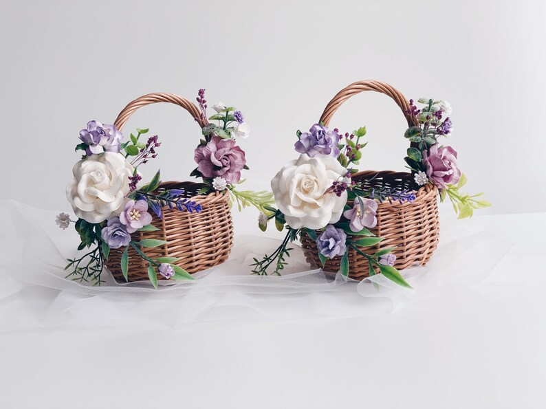 Flower girl basket Rustic flower girl basket Willow girl Etsy