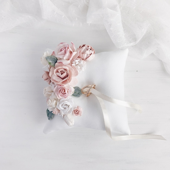 Ring bearer pillow Blush Wedding ring Ring Bearer Pillow Blush Ivory Lace