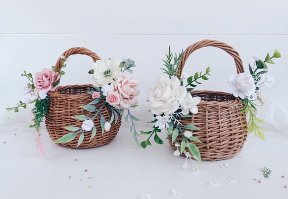 Flower girl basket Willow Basket flower 