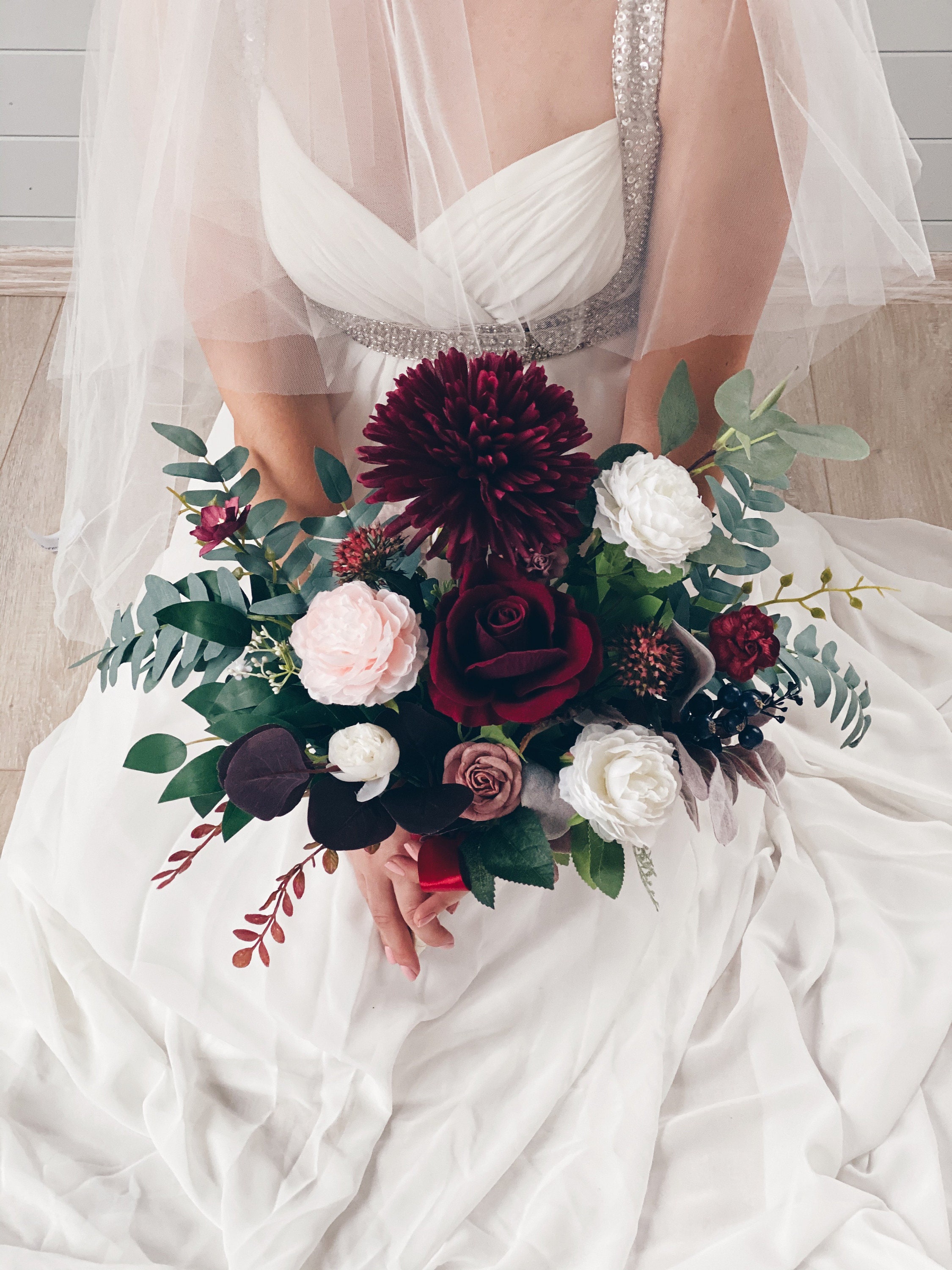 Wedding bouquet Bridal Bouquet Bouquet wedding burgundy Etsy