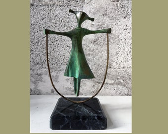 LONELY GAME 2 , H23 cm/W 13cm/D10cm, Stoycho Nikiforov - certified limited edition bronze sculpture
