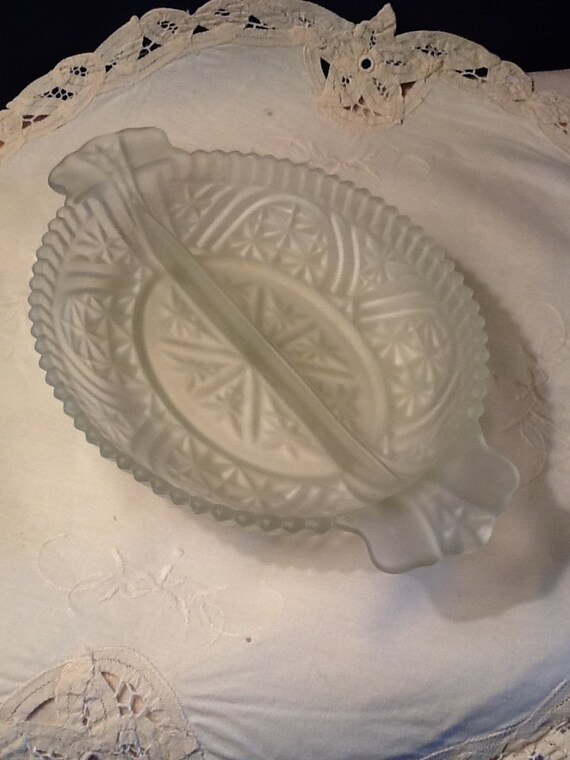 Satin glass Anchor Hocking Relish Dish