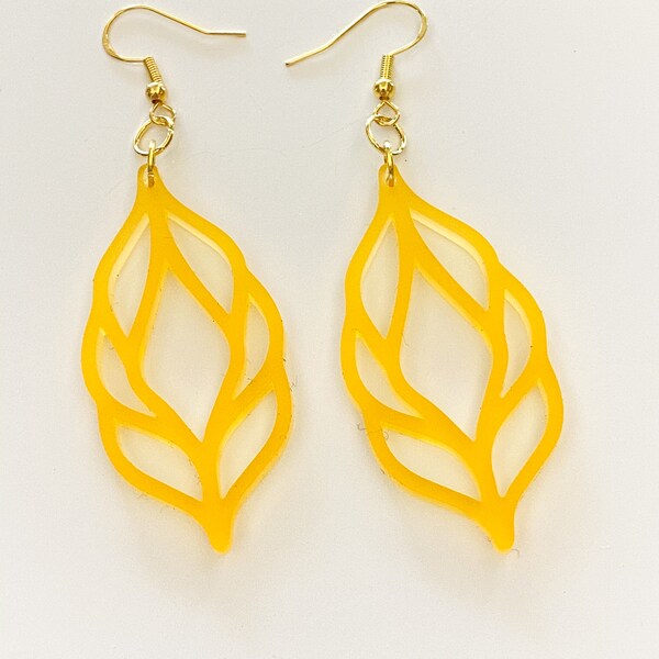 Leaf Frosted Goldenrod Earrings