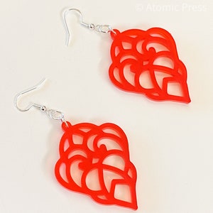 Geometric Pattern Frosted Red Earrings Option 3