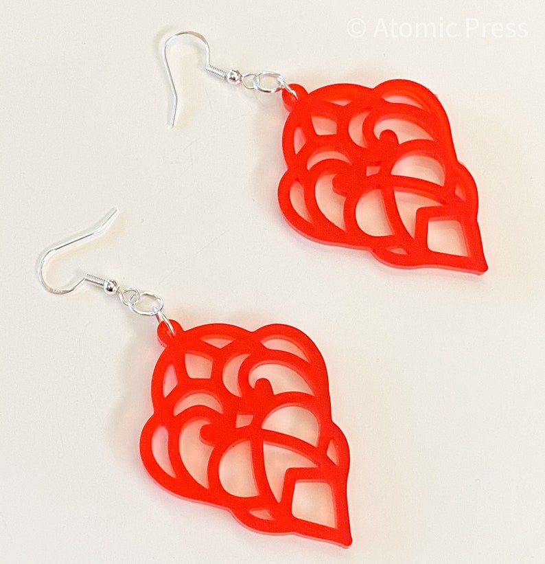 Geometric Pattern Frosted Red Earrings Option 3