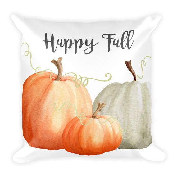 Happy Fall Pumpkin Pillow with insert.