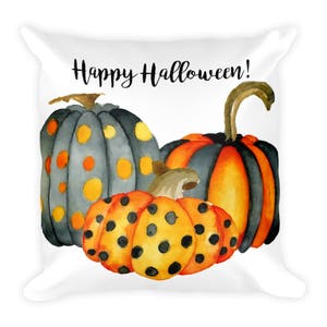 Happy Halloween Farmhouse Pumpkin Throw Pillow with Insert