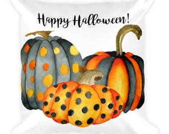 Happy Halloween Farmhouse Pumpkin Throw Pillow con inserto