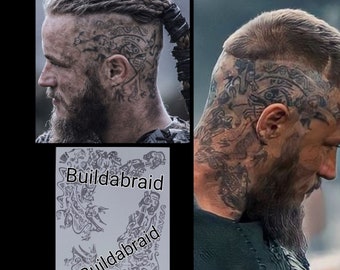 Déguisement de GN cosplay Ragnar guerrier viking tatouage temporaire