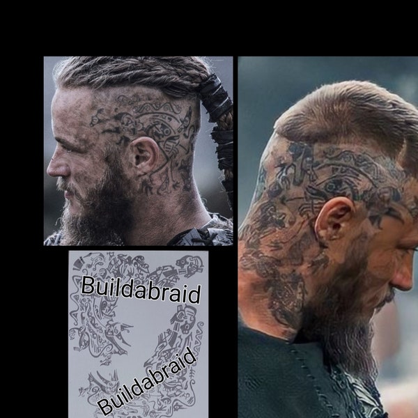 Déguisement de GN cosplay Ragnar guerrier viking tatouage temporaire