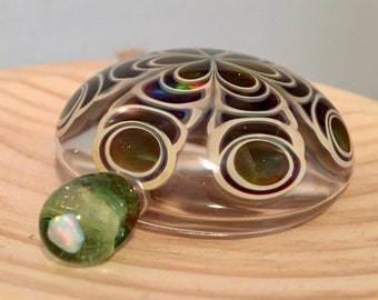 Glass Stacked Pendant with Opal